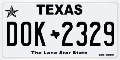 TX license plate DOK2329