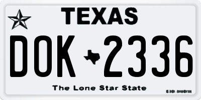 TX license plate DOK2336