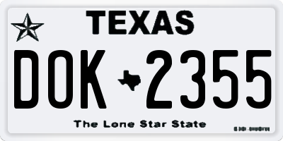 TX license plate DOK2355