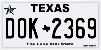 TX license plate DOK2369