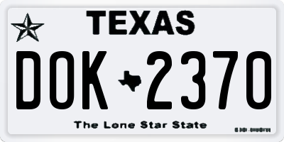 TX license plate DOK2370