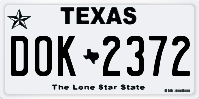 TX license plate DOK2372