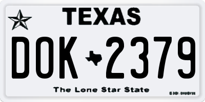 TX license plate DOK2379