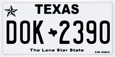 TX license plate DOK2390