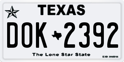 TX license plate DOK2392