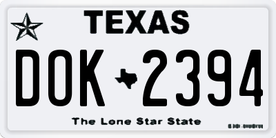 TX license plate DOK2394