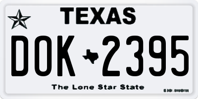 TX license plate DOK2395