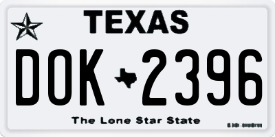 TX license plate DOK2396