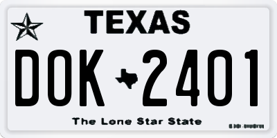 TX license plate DOK2401