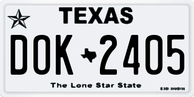 TX license plate DOK2405