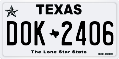 TX license plate DOK2406