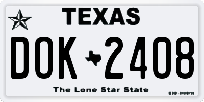 TX license plate DOK2408