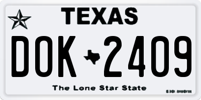 TX license plate DOK2409