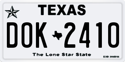 TX license plate DOK2410