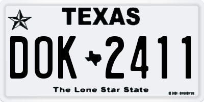 TX license plate DOK2411