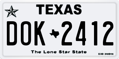 TX license plate DOK2412