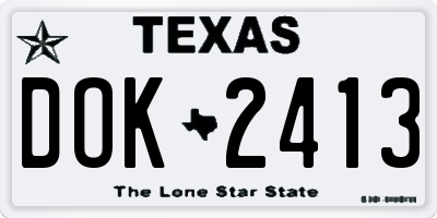 TX license plate DOK2413