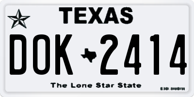 TX license plate DOK2414