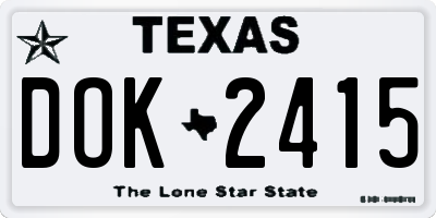 TX license plate DOK2415
