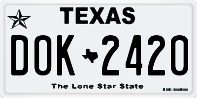 TX license plate DOK2420