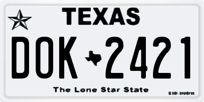 TX license plate DOK2421