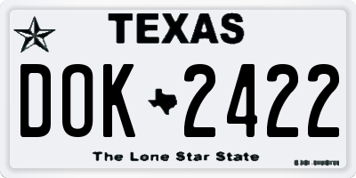 TX license plate DOK2422