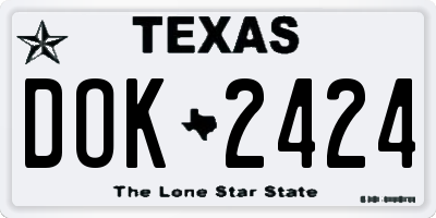 TX license plate DOK2424