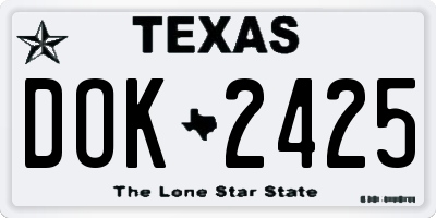 TX license plate DOK2425