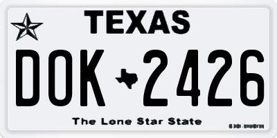 TX license plate DOK2426