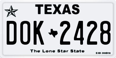 TX license plate DOK2428