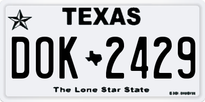 TX license plate DOK2429