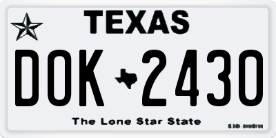 TX license plate DOK2430