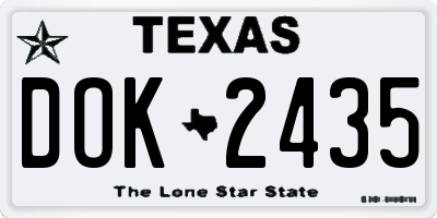 TX license plate DOK2435