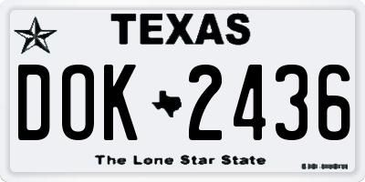 TX license plate DOK2436