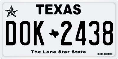 TX license plate DOK2438