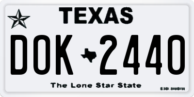 TX license plate DOK2440