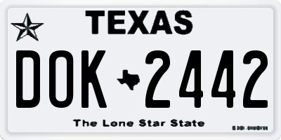 TX license plate DOK2442