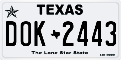 TX license plate DOK2443