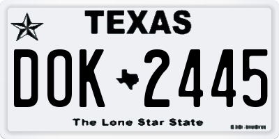 TX license plate DOK2445