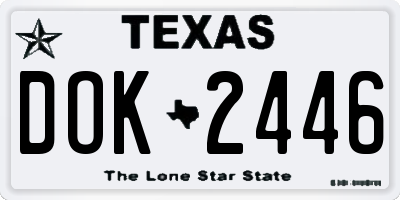 TX license plate DOK2446