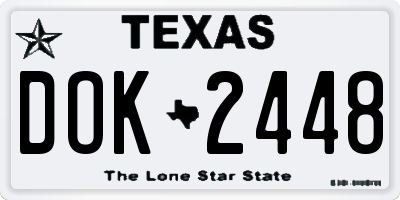 TX license plate DOK2448