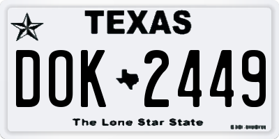 TX license plate DOK2449