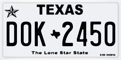 TX license plate DOK2450