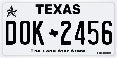 TX license plate DOK2456