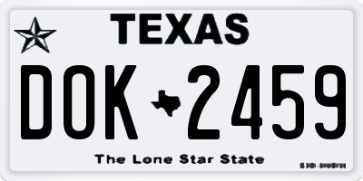 TX license plate DOK2459