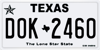 TX license plate DOK2460