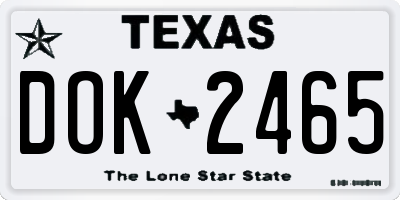 TX license plate DOK2465