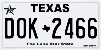 TX license plate DOK2466