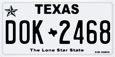 TX license plate DOK2468