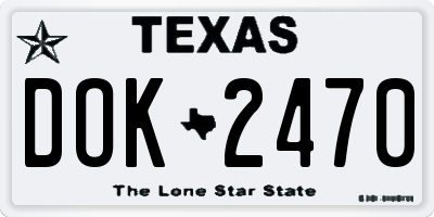 TX license plate DOK2470